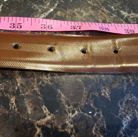 Cole Haan Mahogany Herringbone Vintage Leather Dress Belt Size 36 - Picture 2 of 7